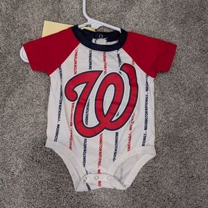 Genuine Merchandise White Red Navy Washington Nationals Baby Bodysuit